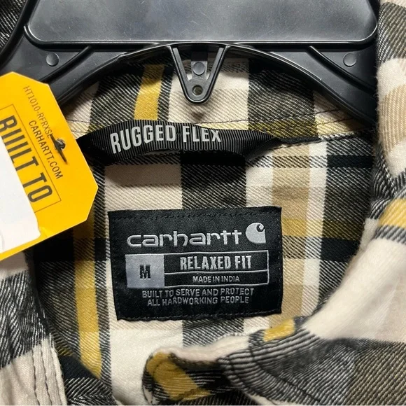 Carhartt Men's Flannel Rugged Flex Relaxed Midweight Long Sleeve plaid M NWT - Picture 5 of 12